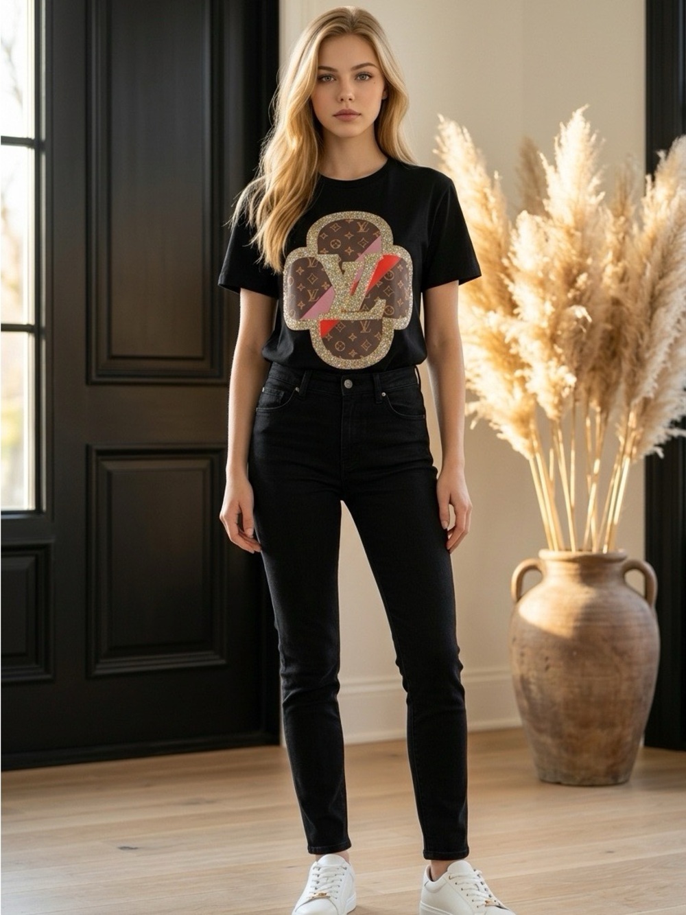 Source Unknown Black Graphic High-Rise Tee